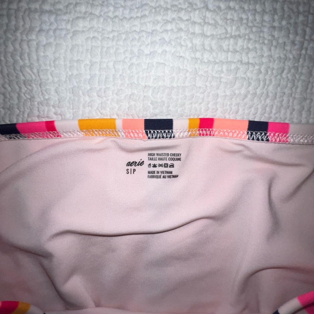 Aerie Colorful Striped Bikini Bottom - Picture 3 of 3
